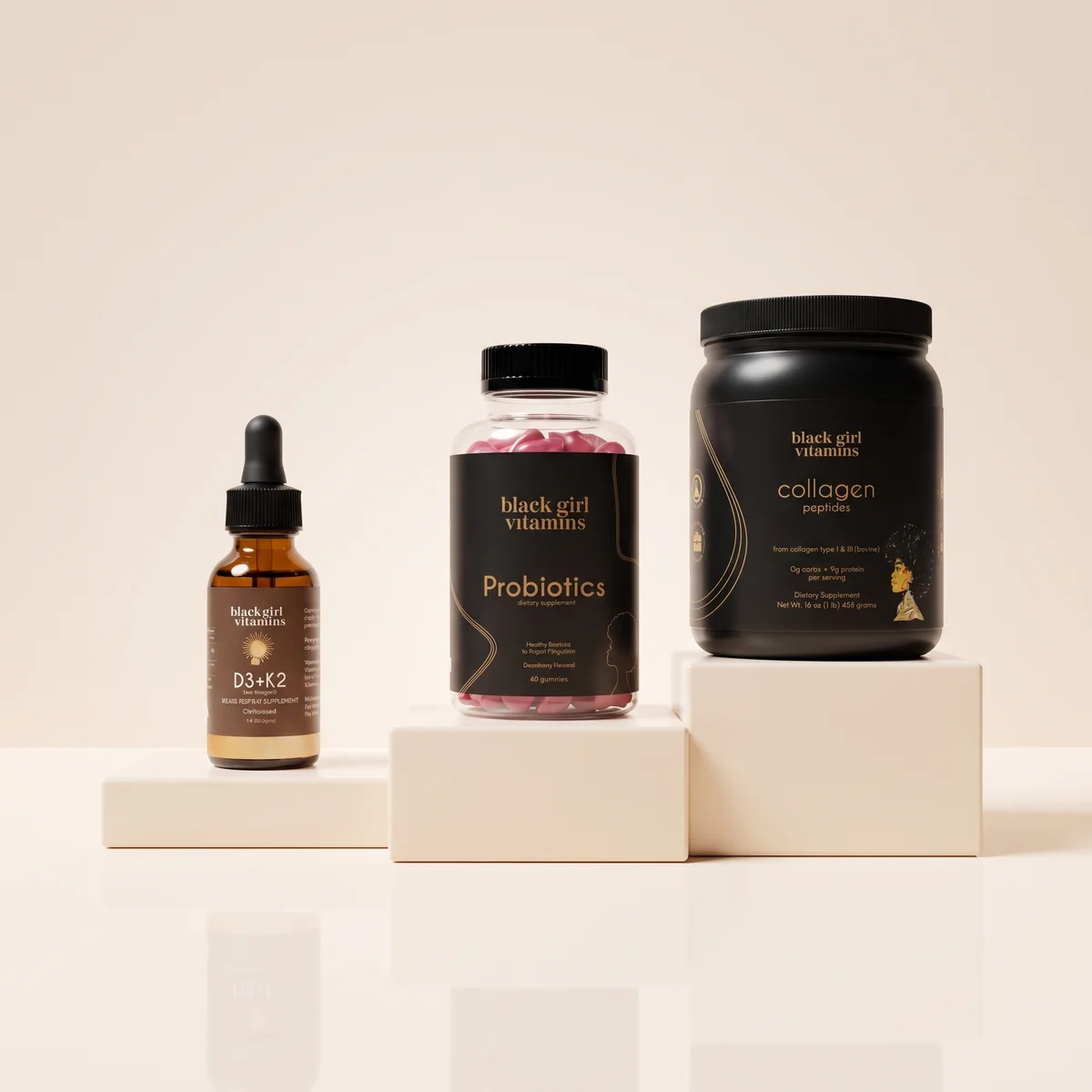 Vitamin D3+K2, Probiotics and Collagen Powder